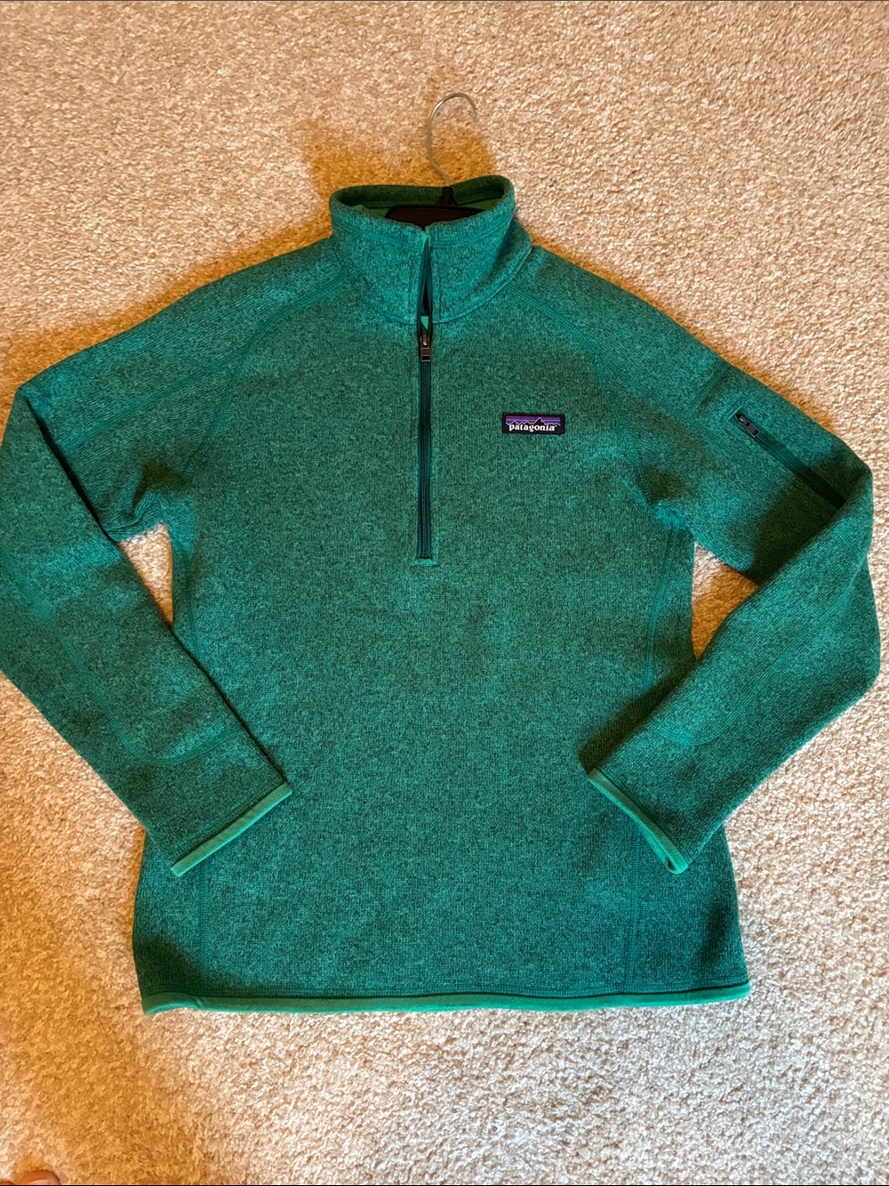 Patagonia Women’s Better Sweater 1/4 zip Green Sz XS